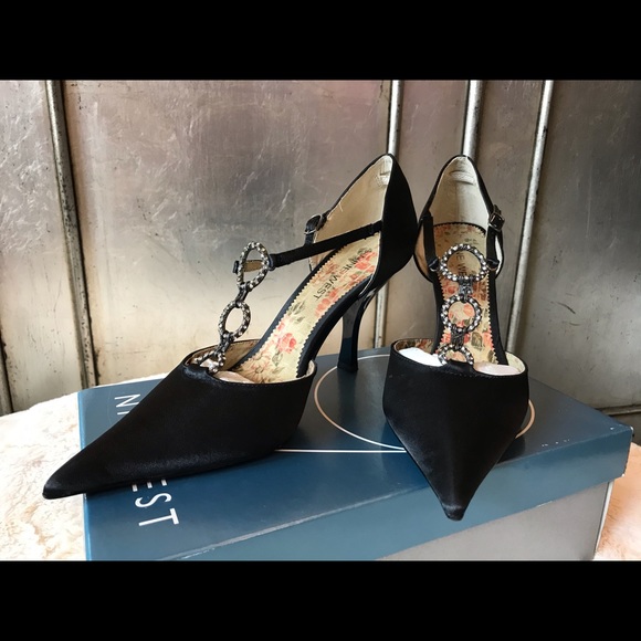 Nine West Black Satin Heels - Picture 2 of 3